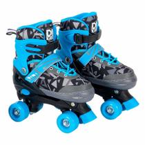 Patins Quad com Acessórios - Ajustável - 34 a 37 - M - Azul - DM Radical