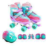 Patins quad infantil ajustavel 30/33 violeta c/kit proteção Patins quad infantil ajustavel 30/33 violeta c/kit proteção