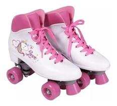 Patins quad love unicornio branco ou preto belfix