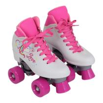 Patins Quad Love Unicórnio Branco tamanho 35 (P88)/Belfix