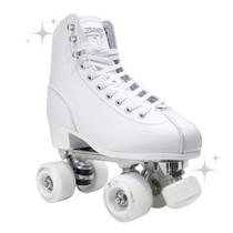 Patins Quad Retrô Traxart Klassic com Bota Cano Alto, Rodas PU 58mm e Base de Alumínio Patins Quad Retrô Traxart Klassic com Bota Cano Alto, Rodas PU 58mm e Base de Alumínio