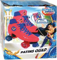 Patins Quad Super Hero Girls Mulher Vermelho/Azul Tam. 32-33 - Bel