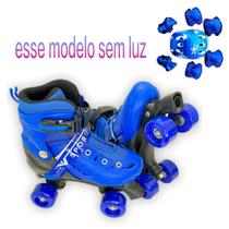Patins Quad Verde Dinossauro Meninos Com Led Com Proteção Patins Infantil De 4 Rodas