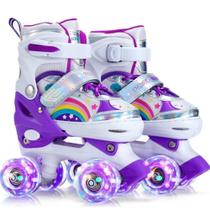 Patins Quad Verde Sereia Infantil De 4 Rodas Com Led Patins De Criança Meninas