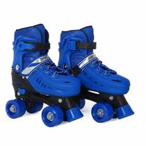 Patins Roller 4 rodas Infantil Quad Rosa Azul Tamanho Ajustável Patins Roller 4 rodas Infantil Quad Rosa Azul Tamanho Ajustável
