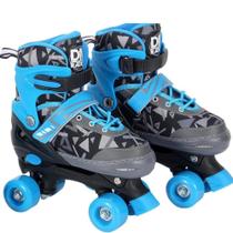 Patins roller ajustavel cadarc azul tam 34 ao 37 - dm toys