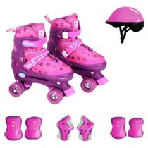 Patins roller ajustavel cadarc com proteção tam 34 ao 37 - dm toys
