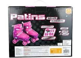 Patins Roller Ajustavel com Cadarço 30 A 33- Rosa