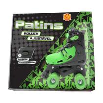 Patins Roller Ajustável Dm Toys 33 ao 36 - Verde e Preto (DMR5854 M)