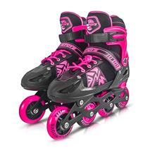 Patins Roller Ajustável Inline Rosa Para Meninas Esporte Infantil Tamanho Regulável - Unitoys