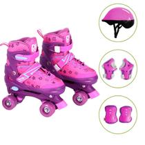 Patins Roller Ajustável M 34-37 Com Acessórios DMR6547 Dm Toys