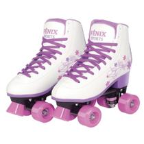 Patins Roller Branco com Roxo 39-42 - Fenix RL-07B