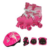 Patins Roller C/ Kit Proteção Completo T28-31 E 31-34 Semi Profissional Infantil