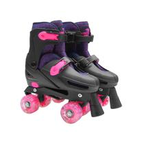 Patins Roller Infantil 4 Rodas Led Regulavel 34 Ao 37