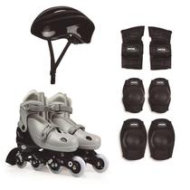 Patins roller infantil ajustável 34 ao 37 com kit proteção