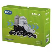 Patins Roller Infantil Cinza Ajustável do 34 ao 37 Mor