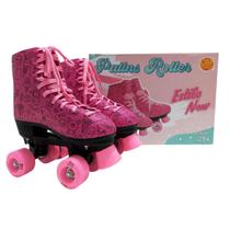 Patins Roller Infantil DM Radical Estilo New Pink Com Desenhos DMR5856