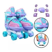 Patins Roller Infantil Feminino Com Kit Proteção Turma da Aventura Unitoys