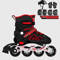 Patins Roller Infantil Menina Ajustável Criança Inline Menino De 4 Rodas Com Proteção