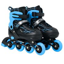 Patins Roller Inline 4 Rodas Ajustável Adulto Rodinha com Led TAMANHO:AZUL - G Patins Roller Inline 4 Rodas Ajustável Adulto Rodinha com Led TAMANHO:AZUL - G
