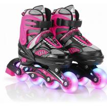 Patins Roller Inline Semi-Profissional Rosa/Preto Tamanho Regulável 28 ao 32 / 33-36 / 37/40. Rodinh Patins Roller Inline Semi-Profissional Rosa/Preto Tamanho Regulável 28 ao 32 / 33-36 / 37/40. Rodinh