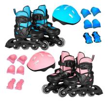 Patins Roller Kparts Ajustável Infantil 4 Rodas C Azul 37-40