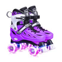 Patins Roller METROLLER Ajustáveis com Rodas que Acendem Roxo Patins Roller METROLLER Ajustáveis com Rodas que Acendem Roxo