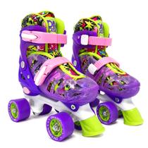 Patins Roller Quad Ajuste Rápido E Mais Estabilidade Infantil Para Meninas