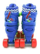 Patins Roller Quad Infantil 4 Rodas 33-37 + Kit De Proteção - Unitoys