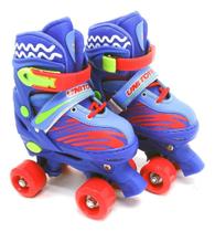 Patins Roller Quad Infantil 4 Rodas 34-37 + Kit De Proteção - UNITOYS