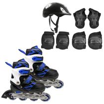 Patins Roller Radical Roda Inline Ajustável Freio + Proteção