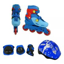 Patins Roller Semi Profissional T36-39 C/ Kit Proteção Completo Juvenil Adulto - Resistente