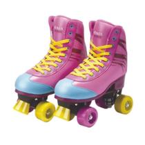 Patins Roller Skate 4 Rodas Rosa Tamanho 35 Ao 38 Ajustável Fenix