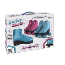 Patins Roller Skate Infantil Ajustável Azul Brilhante 39/42 Fênix Brinquedos