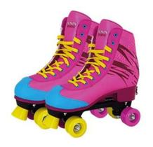 Patins Roller Skate Rosa 35 Ao 38 C/ Regulagem - Fenix RL-06