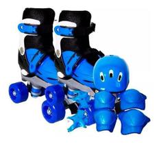 Patins Rollers Azul G-(39-42) C/ Kit de Proteção Importawy BW-017AZ - IMPORTWAY