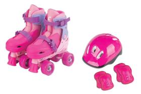 Patins rosa 4 rodas clássicos tam 30/33 PK01R