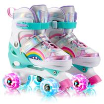 Patins SHDSL Girls, tamanho 4, ajustáveis, roxo, rosa