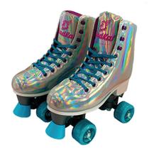 Patins Shine Ajustável com 4 Rodas Lilás Platinado Brilhante - Fenix