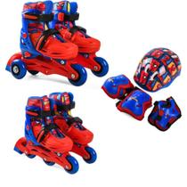Patins Spider MAN 2 em 1 Tamanho 28 AO 31 com KIT de Proteção Patins Spider MAN 2 em 1 Tamanho 28 AO 31 com KIT de Proteção
