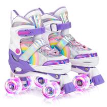 Patins SULIFEEL Rainbow Unicorn de tamanho ajustável para crianças