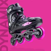 Patins Traxart Freestyle Dynamix Preto/Rose - Rodas 80mm ABEC-7 - Pink