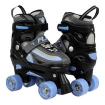 Patins Traxart Infantil Flash Quad Preto/Azul - 54mm ABEC-7