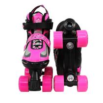 Patins Traxart Infantil Flash Quad Preto/pink - 54mm Abec-7