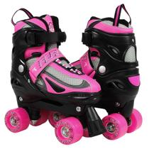 Patins Traxart Infantil Flash Quad Preto/pink - 54mm Abec-7