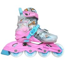 Patins Traxart Infantil StarLight Rosa com Rodas de LED - ABEC-9