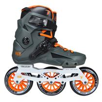 Patins Traxart R3 Inline Freestyle Cinza/Laranja - 110mm ABEC-9 Cromo