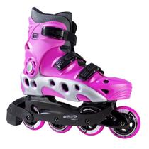 Patins Traxart Spectro Rosa Inline Recreação - 72mm ABEC-5