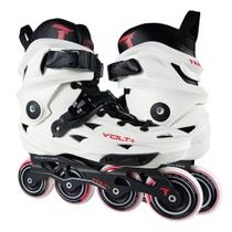 Patins Traxart Volt + 2.0 Branco Inline Freestyle - 80mm ABEC-9