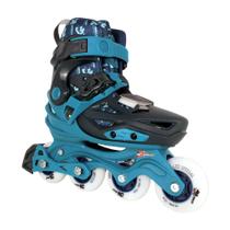 Patins traxart x-light azul ajustavel com rodas de led abec 9